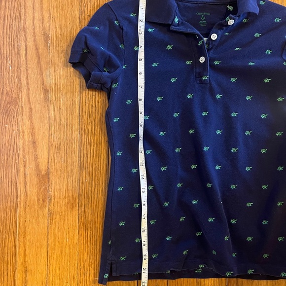 Classic Pique polo shirt womens xs navy blue turtle critter - Picture 5 of 6